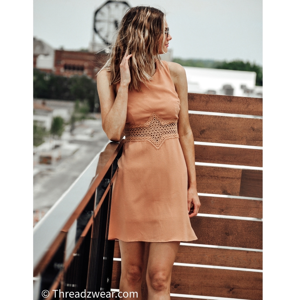 98103 Crochet Inlay Dress